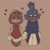 Size: 1800x1800 | Tagged: safe, artist:chaircoal, amy rose, blaze the cat, cat, hedgehog, 2023, amy x blaze, amy's halterneck dress, blaze's tailcoat, blushing, clothes, cute, dress, eyes closed, female, females only, hearts, holding hands, lesbian, looking at them, shipping