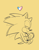 Size: 1616x2048 | Tagged: safe, artist:starrjoy, sonic the hedgehog, hedgehog, heart, lidded eyes, line art, looking down, male, monochrome, signature, simple background, sketch, smile, solo, spot color, top surgery scars, trans male, transgender, yellow background