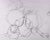 Size: 2047x1634 | Tagged: safe, artist:head---ache, amy rose, blaze the cat, cat, hedgehog, 2021, amy x blaze, amy's halterneck dress, blaze's tailcoat, clothes, cute, dress, female, females only, lesbian, line art, looking at each other, shipping, sketch, traditional media