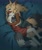 Size: 2048x2461 | Tagged: safe, artist:lynxbabey, tangle the lemur, whisper the wolf, lemur, wolf, abstract background, alternate outfit, bed, clothes, cute, duo, eyes closed, female, fully clothed, holding each other, hugging, indoors, lesbian, pillow, shipping, shirt, shorts, sleeping, smile, snuggling, tangle x whisper