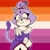 Size: 2048x2048 | Tagged: safe, artist:victorythorn24, blaze the cat, 2022, blushing, lesbian, lesbian blaze, lesbian pride, looking at viewer, outline, pride, pride flag, pride flag background, smile, solo, standing, wink
