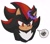 Size: 1928x1706 | Tagged: safe, artist:shu_0696, shadow the hedgehog, hedgehog, 2024, blushing, bust, cute, flower crown, lavender, looking down, male, pout, simple background, solo, speech bubble, squiggle, white background