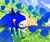Size: 2048x1724 | Tagged: safe, artist:chaosrice, sonic the hedgehog, clouds, daytime, field, flower, flower field, grass, grass field, looking at viewer, lying down, outdoors, rose, smile, smiling at viewer, solo