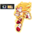 Size: 1605x1654 | Tagged: safe, artist:olivashko, sonic the hedgehog, blood, clenched teeth, drooling, fleetway, fleetway super sonic, flying, looking up, reference inset, saliva, sharp teeth, simple background, smile, solo, super form, white background