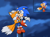 Size: 2048x1525 | Tagged: safe, artist:suzienightsky, miles "tails" prower, sonic the hedgehog, fox, hedgehog, sonic the ova, alternate version, astraphobia, classic sonic, classic sonic (universe), classic tails, duo, frown, gradient background, lightning, male, outdoors, redraw, reference inset, scared, signature, standing