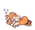 Size: 795x686 | Tagged: safe, artist:starfall-isle, miles "tails" prower, fox, 2020, blushing, cute, eyelashes, eyes closed, lying down, lying on front, male, pawpads, paws, simple background, solo, white background, wrapped in tails, zzz