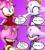Size: 809x900 | Tagged: safe, artist:rockstarxxxd75, amy rose, blaze the cat, cat, hedgehog, 2023, amy x blaze, amy's halterneck dress, blaze's tailcoat, blushing, clothes, cute, dress, english text, female, females only, lesbian, nose boop, shipping, speech bubble