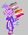 Size: 585x724 | Tagged: safe, artist:elux-storage, blaze the cat, demigirl, demigirl pride, ear piercing, earring, grey background, lesbian, lesbian blaze, lesbian pride, looking offscreen, pride, pride flag, simple background, solo, solo demigirl, standing
