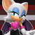 Size: 781x781 | Tagged: safe, artist:sth-lgbtq, rouge the bat, bat, 3d, edit, female, goth, goth lesbian pride, icon, lesbian, lesbian pride, looking offscreen, outline, pride, pride flag, pride flag background, smile, solo, white outline