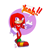 Size: 1250x1350 | Tagged: dead source, safe, artist:pumpkindogart, knuckles the echidna, echidna, dialogue, looking at viewer, male, signature, simple background, smile, solo, speech bubble, standing, white background