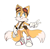 Size: 839x821 | Tagged: safe, artist:frulleboi, miles "tails" prower, fox, looking offscreen, male, no pupils, simple background, smile, solo, sonic boom (tv), standing, v sign, white background