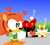 Size: 1388x1239 | Tagged: safe, artist:thehoraco, amy rose, miles "tails" prower, robotnik, abstract background, classic amy, classic robotnik, classic sonic (universe), classic tails, daytime, heart, lineless, looking offscreen, outdoors, question mark, redraw, sonic drift, sparkling eyes, standing, trio