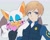 Size: 1753x1393 | Tagged: safe, artist:artsriszi, agent topaz, rouge the bat, bat, human, duo, female, females only, frown, hand on hip, height difference, leaning, leaning on them, simple background, smile