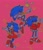 Size: 1776x2048 | Tagged: safe, artist:pixellightart, sonic the hedgehog, hedgehog, 2023, bow, clothes, crop top, dress, female, headband, hoodie, outline, pink background, shorts, simple background, skirt, smile, solo, standing, star (symbol), trans female, transgender, triality