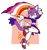 Size: 1435x1530 | Tagged: dead source, safe, artist:survivalstep, blaze the cat, flag, holding something, lesbian, lesbian pride, looking at viewer, one fang, pride, pride flag, redraw, semi-transparent background, signature, smile, solo, trans female, trans pride, transgender, yellow sclera