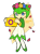 Size: 900x1211 | Tagged: dead source, safe, artist:survivalstep, cosmo the seedrian, cute, flag, flower, flower crown, holding something, intersex, intersex pride, looking at viewer, mouth open, pansexual, pansexual pride, petals, pride, pride flag, semi-transparent background, signature, smile, solo, standing