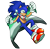 Size: 584x576 | Tagged: safe, artist:mealbits, sonic the hedgehog, aromantic, aromantic pride, aromantic sonic, bandana, eyes closed, flag, holding something, pride, pride flag, simple background, smile, solo, trans boy sonic, trans male, trans pride, transgender, transparent background