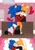 Size: 1414x2000 | Tagged: safe, artist:kentowo0, artist:ten_ko023, miles "tails" prower, sonic the hedgehog, 2024, abstract background, alternate universe, blushing, clothes, comic, duo, exclamation mark, gay, heart, holding tail, kiss, nervous, sfx, shipping, sonic x tails, standing