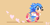 Size: 480x240 | Tagged: safe, artist:bearofsquares, sonic the hedgehog, classic sonic, classic sonic (universe), dust clouds, female, heart, looking at viewer, pixel art, running, signature, simple background, smile, solo, trans female, transgender, yellow background