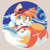 Size: 900x900 | Tagged: safe, artist:l-loneybun, miles "tails" prower, fox, :o, abstract background, lineless, looking offscreen, male, mouth open, signature, solo, sonic boom (tv)