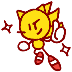 Size: 300x300 | Tagged: safe, editor:editingwonderland, sonic the hedgehog, super sonic, edit, icon, simple background, solo, sparkles, stick figure, super form, transparent background