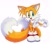 Size: 2048x1815 | Tagged: safe, artist:montyth, miles "tails" prower, 2024, cute, heart hands, heart tail, looking offscreen, mouth open, open smile, simple background, smile, solo, standing, white background