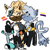 Size: 1600x1600 | Tagged: safe, artist:uproariousscarecrow, tangle the lemur, whisper the wolf, 2022, cute, duo, holding them, lesbian, lesbian tangle, lesbian whisper, nonbinary, nonbinary tangle, shipping, simple background, smile, standing, tangle x whisper, white background