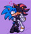 Size: 1803x1960 | Tagged: safe, artist:n1tw1t-sk3tch3s, shadow the hedgehog, sonic the hedgehog, alternate outfit, clothes, cute, duo, eyes closed, gay, heart, holding each other, holding hands, nuzzle, one eye closed, purple background, shadow x sonic, shadowbetes, shipping, simple background, sonabetes, standing, suit