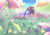 Size: 2048x1446 | Tagged: safe, artist:balestrra, shadow the hedgehog, sonic the hedgehog, abstract background, clouds, daytime, duo, field, flower, flower field, gay, grass, grass field, outdoors, shadow x sonic, shipping, sitting, sparkles