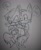 Size: 1280x1577 | Tagged: safe, artist:maurkin, miles "tails" prower, shadow the hedgehog, 2018, cross popping vein, duo, gay, hands on another's shoulders, heart, line art, looking at each other, shadow x tails, shipping, sketch, standing, team sonic racing, traditional media