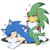 Size: 3000x2990 | Tagged: safe, artist:senshion, jet the hawk, sonic the hedgehog, anal, balls, blushing, clenched teeth, duo, erection, gay, heart, heart eyes, jet x sonic, lidded eyes, nudity, one eye closed, penis, sex, sfx, shipping, signature, simple background, smile, smug, spread legs, sweatdrop, thrusting, white background