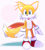 Size: 1833x2048 | Tagged: safe, artist:snt0skt, miles "tails" prower, fox, abstract background, cute, looking at viewer, male, smile, smiling at viewer, solo, standing