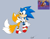 Size: 2048x1593 | Tagged: safe, artist:suzienightsky, miles "tails" prower, sonic the hedgehog, fox, hedgehog, adventures of sonic the hedgehog, classic sonic, classic tails, duo, grey background, lifting them, looking at each other, redraw, reference inset, simple background, standing