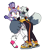 Size: 600x700 | Tagged: safe, artist:riderdoesart, blaze the cat, tangle the lemur, 2019, blushing, blushing ears, duo, kiss on cheek, lesbian, shipping, simple background, standing, tail hug, tanglaze, transparent background