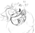 Size: 822x788 | Tagged: safe, artist:hidigrade, amy rose, tangle the lemur, hedgehog, lemur, blushing, cute, duo, female, heart, hugging, lesbian, line art, monochrome, shipping, simple background, sketch, tail hug, tangamy, white background, wrapped in tail