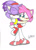Size: 900x1242 | Tagged: safe, artist:kutie-angel, amy rose, blaze the cat, cat, hedgehog, 2011, amy x blaze, amy's halterneck dress, blaze's tailcoat, blushing, carrying them, clothes, cute, dress, eyes closed, female, females only, lesbian, shipping