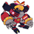 Size: 1500x1500 | Tagged: safe, artist:frostiios, e-123 omega, 2024, alternate version, bow, hair bow, lesbian pride, looking offscreen, pride, robot, simple background, solo, sticker, transparent background
