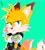 Size: 1626x1804 | Tagged: dnp, source needed, safe, artist:pillynaps, miles "tails" prower, nine, sonic prime, gender swap, green background, simple background, solo