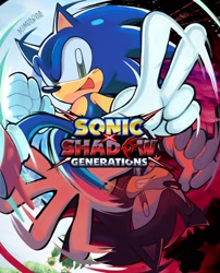 Size: 1658x2048 | Tagged: safe, artist:momodroid, shadow the hedgehog, sonic the hedgehog, green hill zone, sonic x shadow generations, 2024, abstract background, alternate version, duo, sunflower