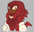 Size: 1212x1109 | Tagged: safe, artist:frostiios, knuckles the echidna, alternate eye color, alternate universe, dark skin, frown, grey background, looking at viewer, orange eyes, simple background, solo
