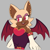 Size: 1361x1366 | Tagged: safe, artist:frostiios, rouge the bat, alternate eye color, alternate universe, cleavage fluff, dark skin, ear piercing, earring, grey background, heart nose, looking at viewer, pink eyes, pink nose, simple background, smile, solo