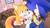 Size: 2048x1152 | Tagged: safe, ai art, artist:stardreamosx, miles "tails" prower, sonic the hedgehog, 2024, abstract background, alternate version, duo, gay, hand on another's face, heart, indoors, lidded eyes, looking at each other, pointing, shipping, sitting, sonic x tails