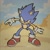 Size: 1080x1080 | Tagged: safe, artist:artfromars, sonic the hedgehog, hedgehog, sonic cd, abstract background, classic sonic, classic sonic (universe), clouds, daytime, male, outdoors, redraw, solo, standing