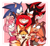 Size: 1926x1774 | Tagged: safe, artist:candyypirate, amy rose, knuckles the echidna, miles "tails" prower, shadow the hedgehog, sonic the hedgehog, sticks the badger, blushing, group, mouth open, smile, sonic boom (tv), team boom