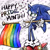 Size: 2048x2048 | Tagged: safe, artist:casuallycontemplating, sonic the hedgehog, hedgehog, 2024, heart, holding something, looking at viewer, looking back, looking back at viewer, male, pride, pride flag, pride month, smile, solo, standing