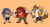 Size: 3300x1800 | Tagged: safe, artist:artdexo2000, knuckles the echidna, miles "tails" prower, sonic the hedgehog, echidna, fox, hedgehog
