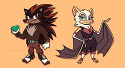 Size: 3300x1800 | Tagged: safe, artist:artdexo2000, rouge the bat, shadow the hedgehog