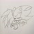 Size: 2048x2048 | Tagged: dead source, safe, artist:sunnysundaeart, shadow the hedgehog, sonic the hedgehog, hedgehog, 2024, comforting, duo, eyes closed, frown, gay, hugging, line art, pencilwork, shadow x sonic, shipping, sketch, traditional media