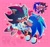 Size: 1812x1717 | Tagged: safe, artist:nek0platinum, shadow the hedgehog, sonic the hedgehog, sonic prime, sonic prime s2, 2024, abstract background, carrying them, clenched teeth, duo, gay, heart, lidded eyes, looking at each other, meme, outline, redraw, shadow x sonic, shipping, 🏳️‍🌈❓️
