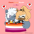 Size: 1280x1280 | Tagged: safe, artist:darkqueenofshadow85, tangle the lemur, whisper the wolf, lemur, wolf, 2024, chibi, cute, duo, english text, fangs, female, flag, flat colors, heart, holding hands, holding something, lesbian, lesbian pride, lesbian tangle, lesbian whisper, looking at them, pink background, pride, pride flag, pride month, shipping, signature, simple background, smile, tangabetes, tangle x whisper, text, whispabetes, wink